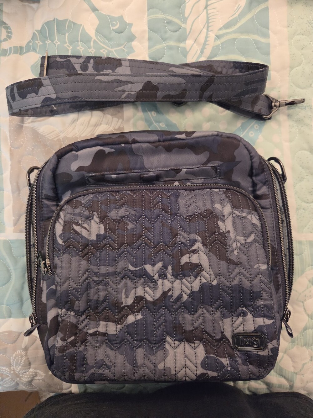Lug ranger bag and rodeo wallet combo in camo navy